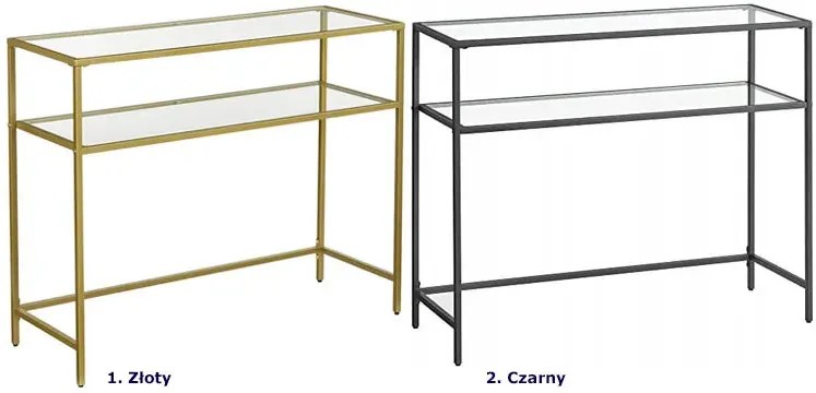 Czarna szklana konsola z półką A4-W83