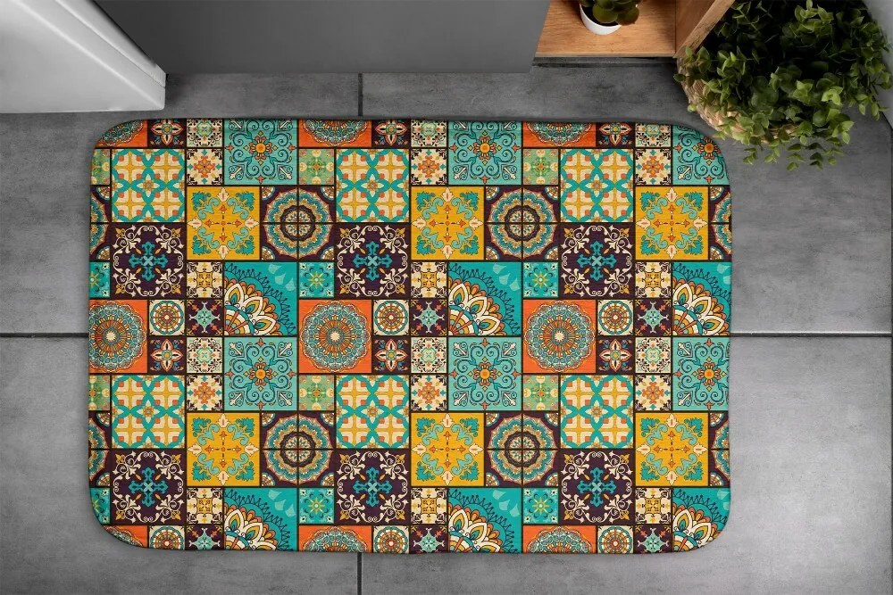 Dywanik łazienkowy Dywanik łazienkowy Kolorowe wzory geometryczne