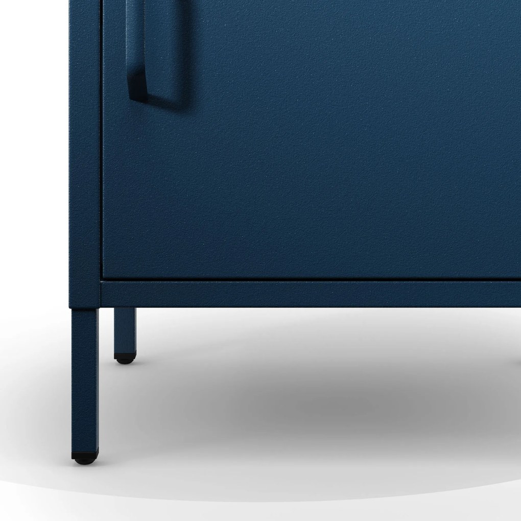Szafka nocna metalowa na nóżkach granatowa, 424x595x400 mm: MIA Modern