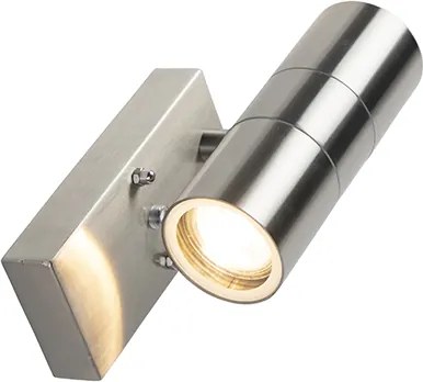 Lampa ścienna zewnętrzna stalowa 2-światłowa IP44 z czujnikiem zmierzchu - Duo