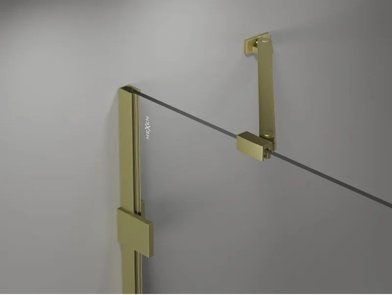 Mexen Lunar-B drzwi prysznicowe uchylne lewe 150 cm, transparent, złote szczotkowane - 832S-150-050-55-00-L