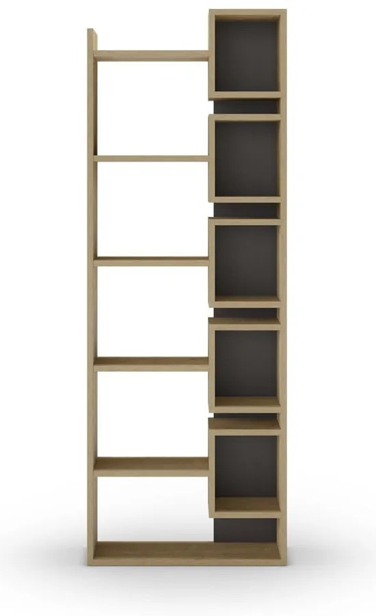 Czarny regał w dekorze dębu 60x168,5 cm Eladi – Marckeric
