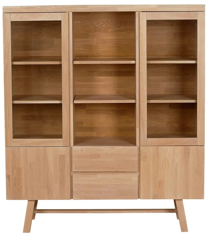 Naturalna witryna z litego drewna dębowego 130x150 cm Brooklyn – Rowico