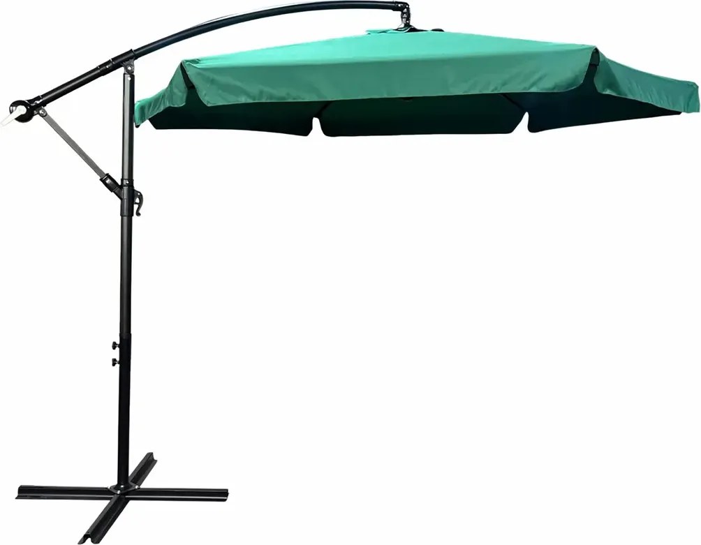 Ciemnozielony parasol do ogrodu z korbką C1-N81