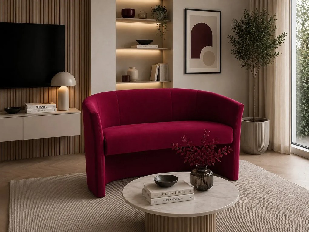 Sofa CLUB tapicerowana : Kolor tkaniny - VELVET - MG31, Typ tkaniny - Velvet