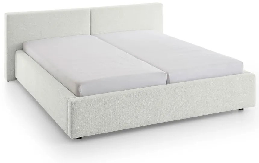 Białe tapicerowane łóżko dwuosobowe bez stelaża 140x200 cm Cube – Meise Möbel