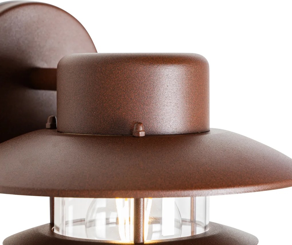 Industrialna lampa ścienna rdzawo-brązowa IP44 - Shell