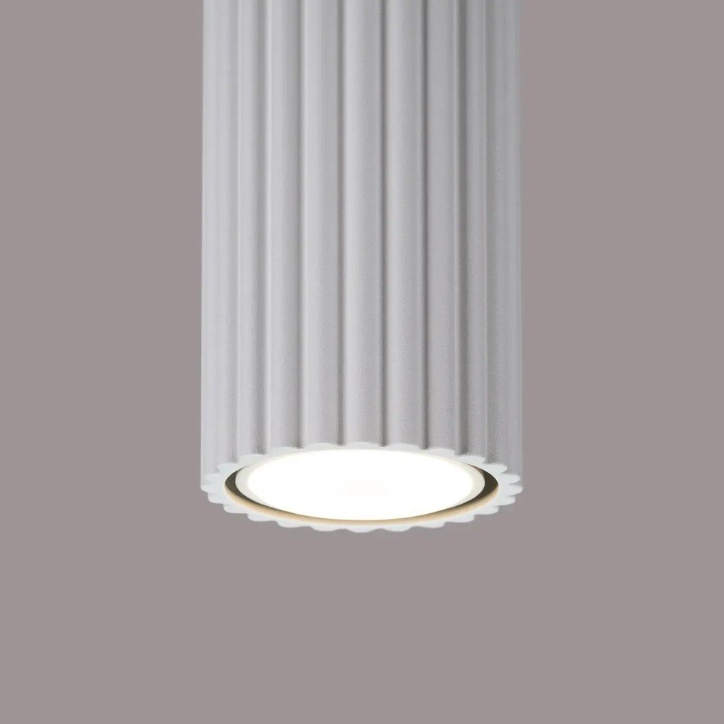Plafon KARBON 30 biały ryflowany SOLLUX LIGHTING