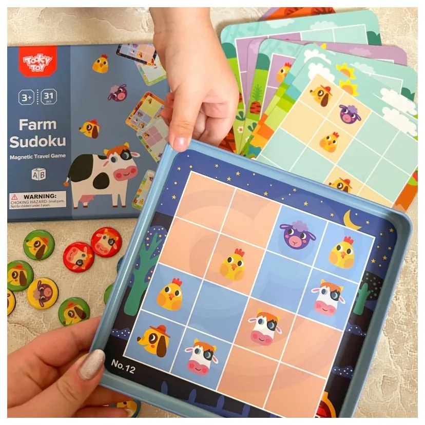 Tooky toy gra sudoku dla dzieci wersja farma