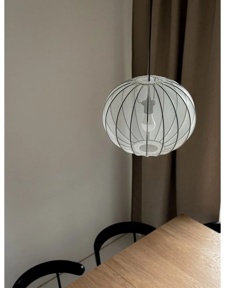 Biała lampa wisząca z tekstylnym kloszem ø 52 cm Mellow – Candellux Lighting