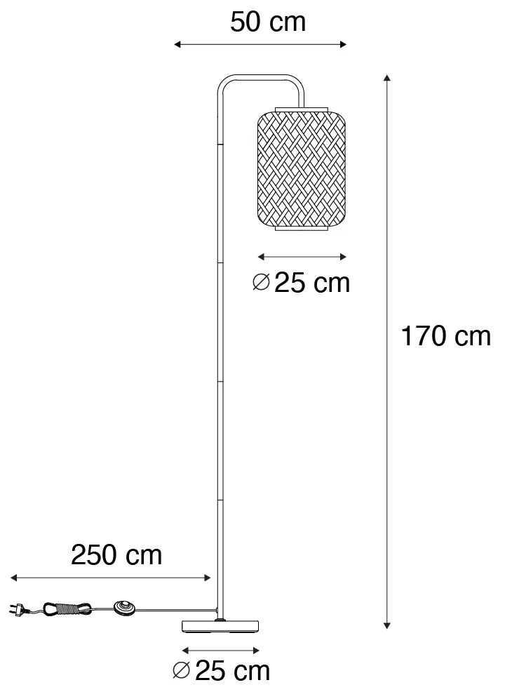 Inteligentna lampa podłogowa bambusowa z WiFi ST64 - Yvonne
