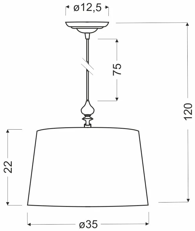 Srebrna lampa wisząca nad stół - T032 Terroni