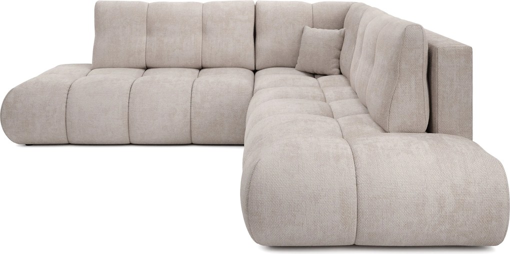 Masseno Narożnik DUCA z funkcją spania i pojemnikiem na pościel Narozniki L, Rozkładana sofa - Beżowy, FLOW 03