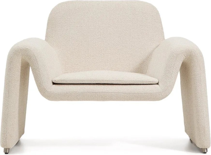 Beżowy fotel z tkaniny szenilowej Melvia – Kave Home