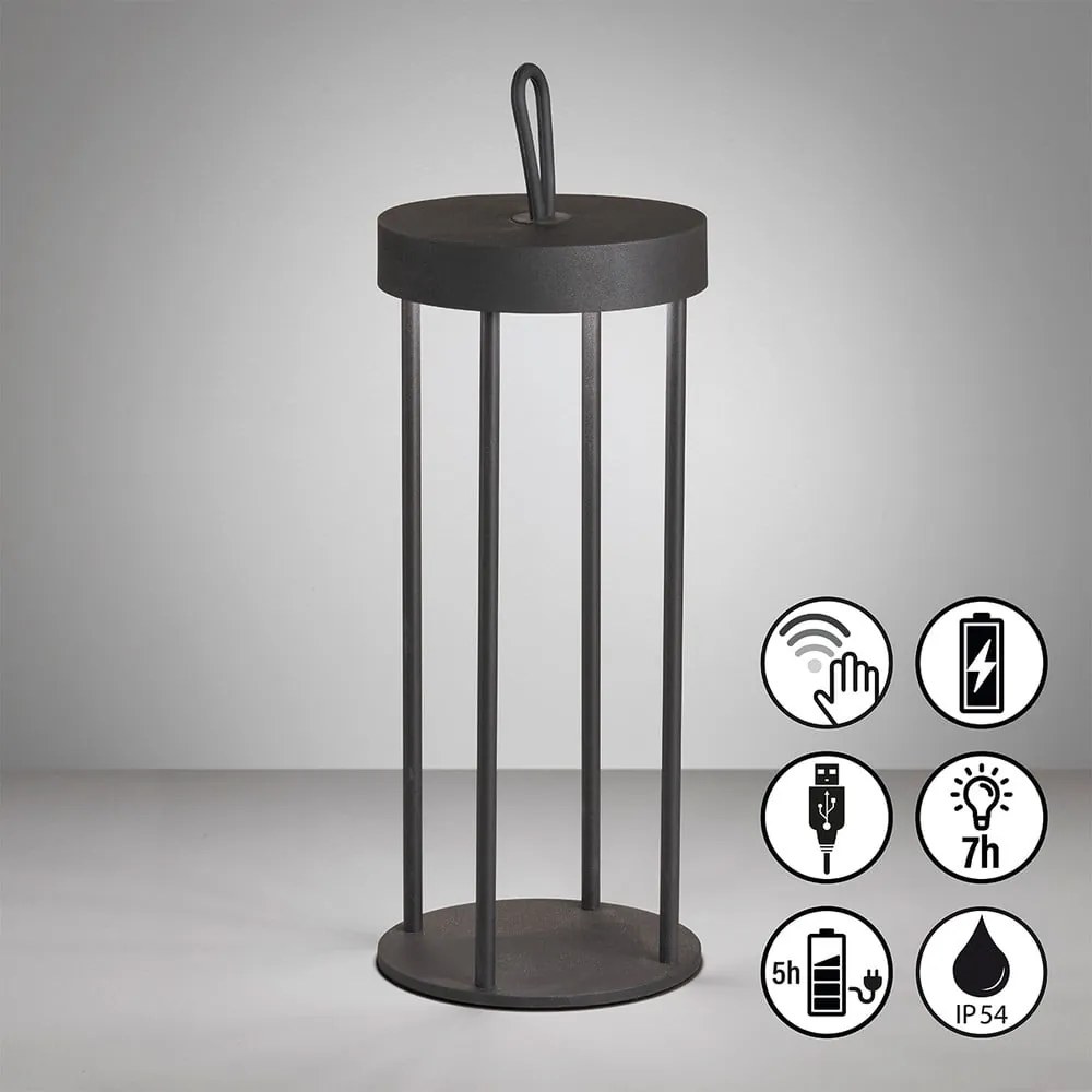 Czarna lampa stołowa LED (wysokość 36 cm) Kante – Fischer & Honsel