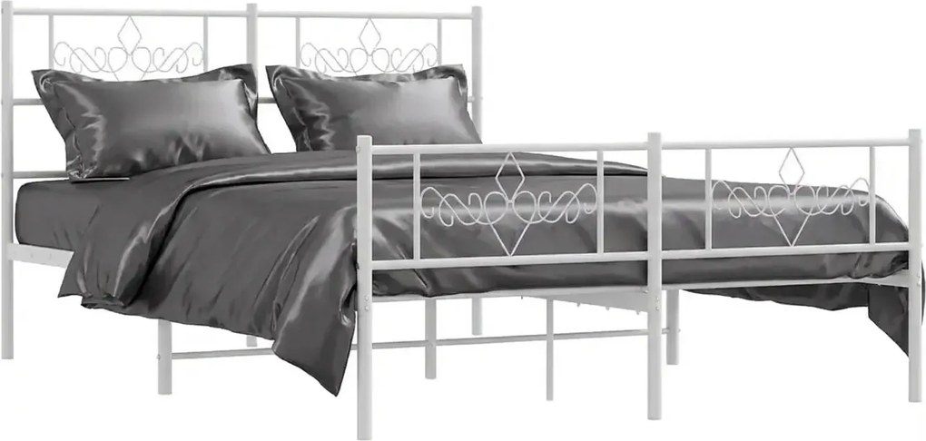 Białe metalowe łóżko loftowe 120x200 cm C1-D86