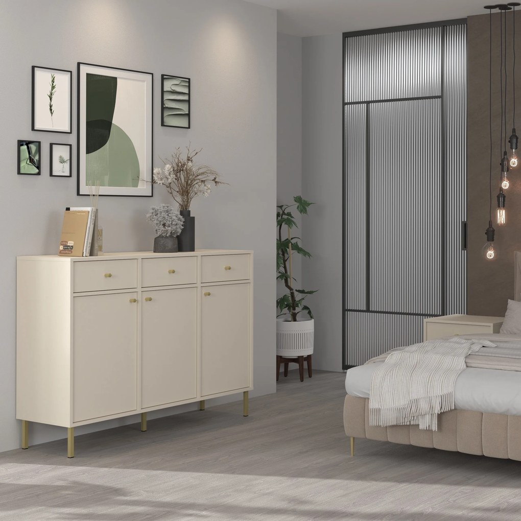 Komoda TORINO 125 cm do Salonu Sypialni Odcienie beżu