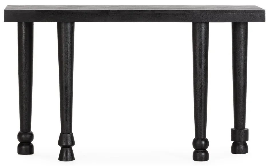 Czarna konsola z litego drewna mango 40x130 cm Inaya – MOME