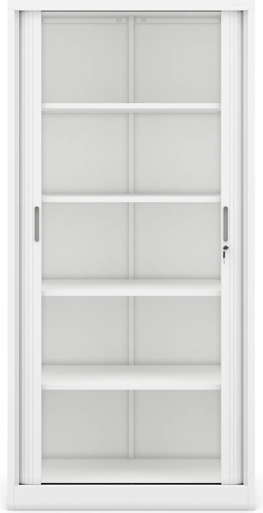 Szafa biurowa na akta z roletą Damian 90x45x185 cm biała