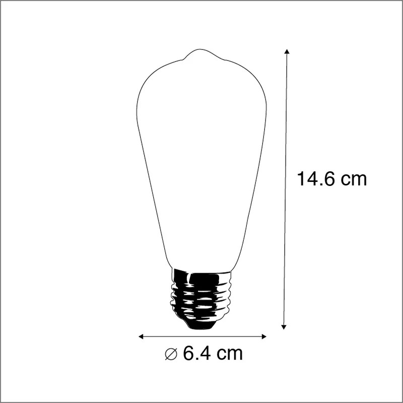 Zestaw 3 żarówek LED E27 ST64 złoto z czujnikiem zmierzchu 4W 400lm 2200K
