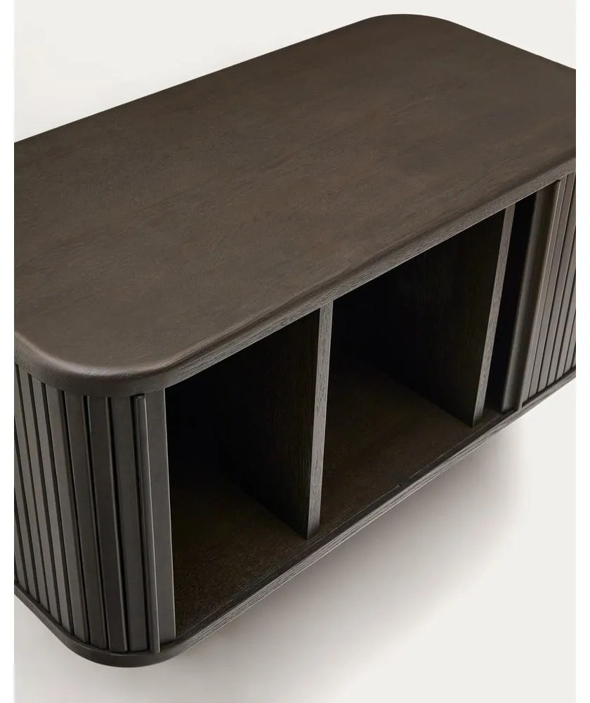 Ciemnobrązowa wisząca szafka pod umywalkę w dekorze jesionu 90x40 cm Mailen – Kave Home