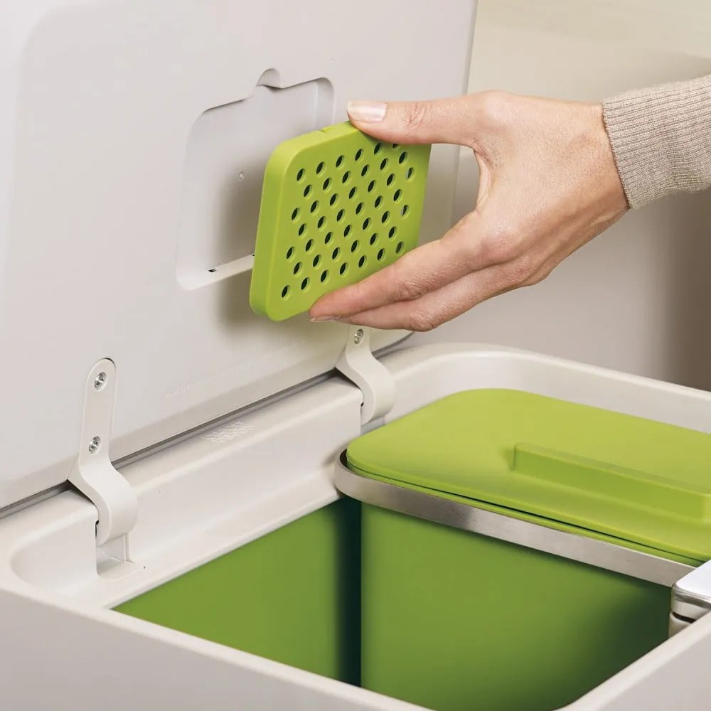 Białe zapasowe filtry węglowe zestaw 2 szt.. Intelligent Waste – Joseph Joseph