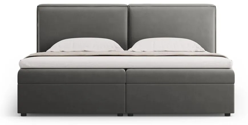 Szare łóżko boxspring ze schowkiem 180x200 cm Arendal – Cosmopolitan Design