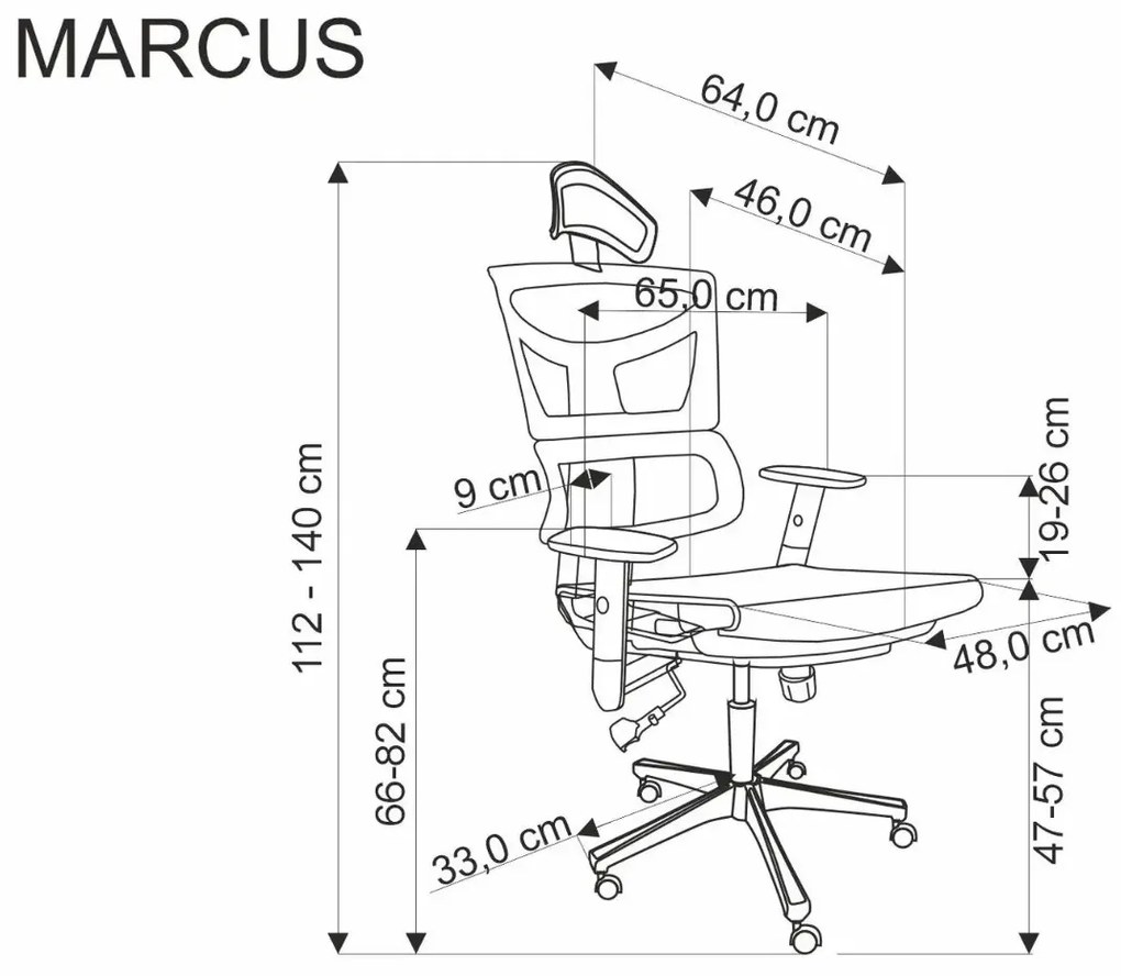 Fotel biurowy MARCUS czarny HALMAR