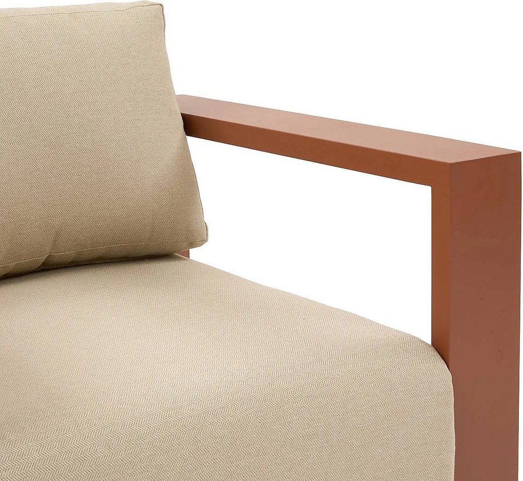 Narożny zestaw aluminiowy dla 5 osób MADRID NEW (terakotowy)