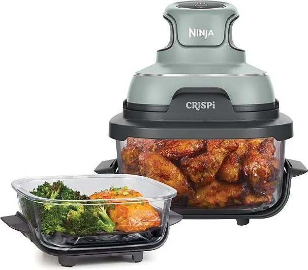 Frytkownica beztłuszczowa Ninja Crispi Airfryer 3,8L 1700W Zielono-Szara Przezroczysta z przyciskami sterującymi