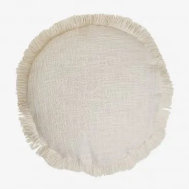 Poduszka Okrągła Ø40 Cm Z Bawełny Soncey Gardenia Biel - Sklum