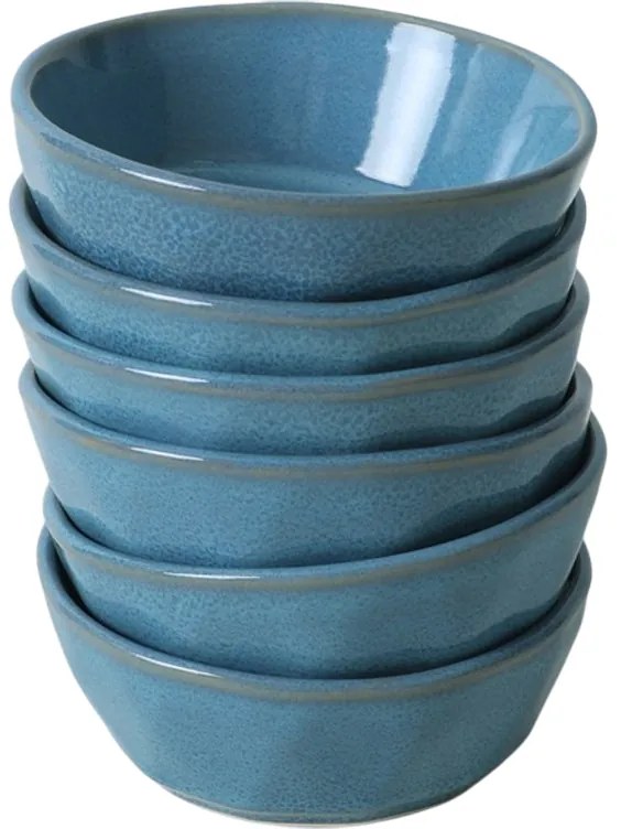 Zestaw 6 misek kamionkowych Facetta 12 cm, turkusowy