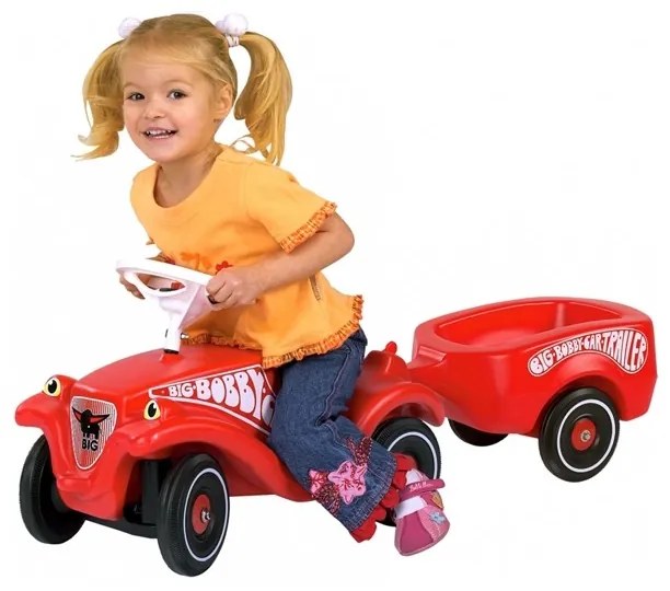 Big przyczepka do jeździka bobby car czerwona