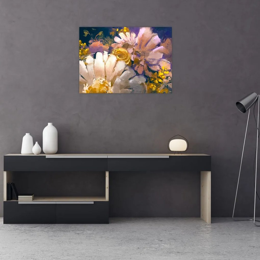 Obraz na szkle kwiatów (70x50 cm)
