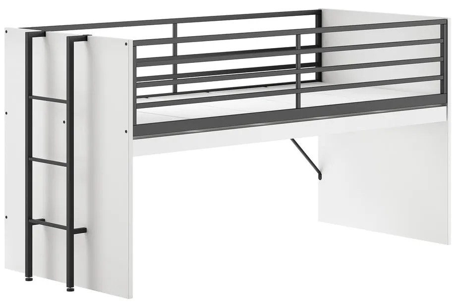 Białe podwyższone łóżko dziecięce ze stelażem 90x200 cm Sam – Vipack