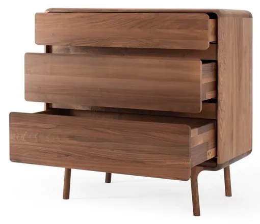 Brązowa komoda z litego drewna orzechowego 90x90x45 cm Fawn – Gazzda