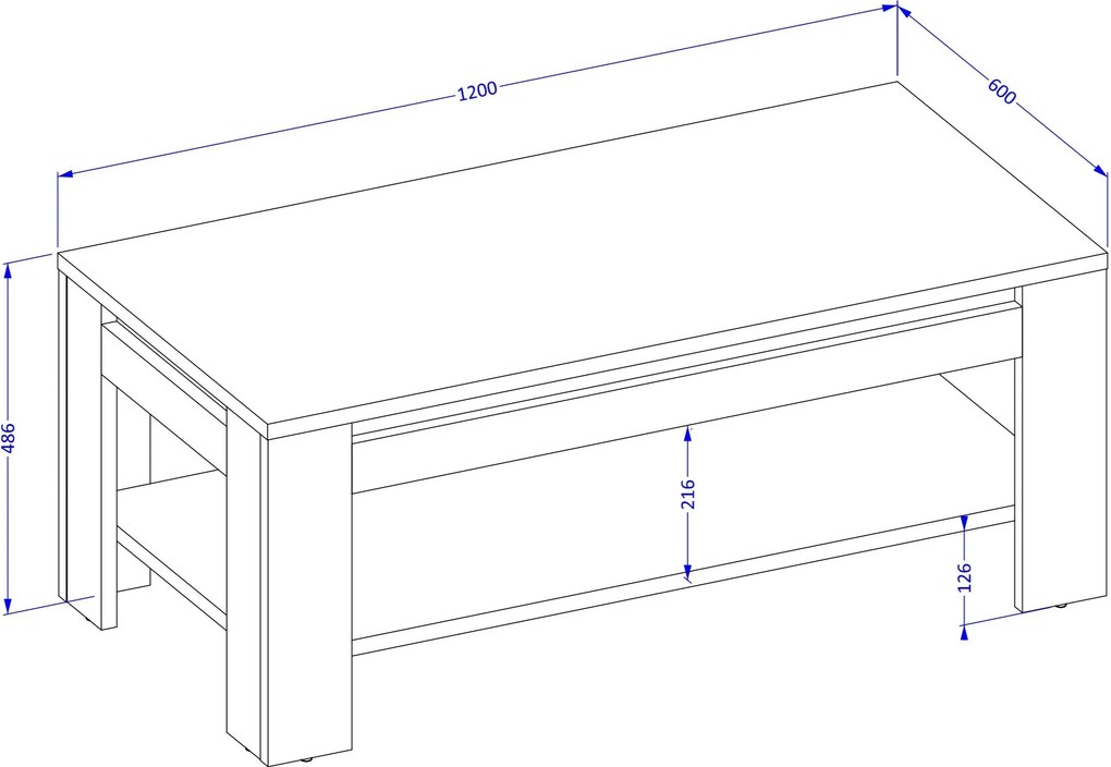 Ława DAVOR 120 cm Stolik Kawowy do Salonu