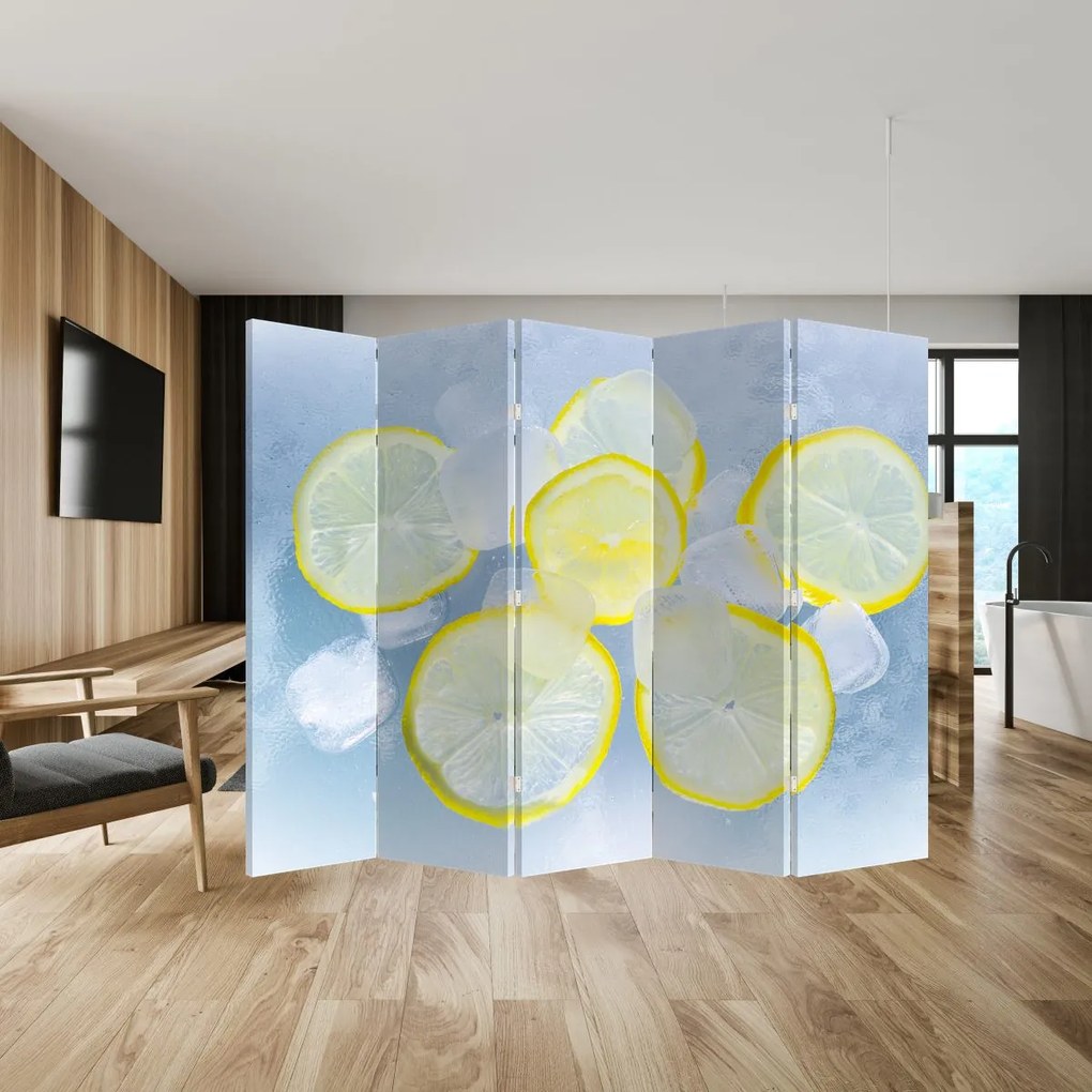 Parawan - Cytryna w lodzie (210x170 cm)