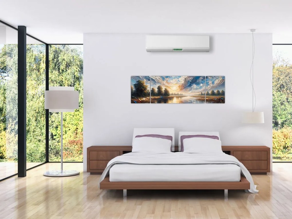 Obraz - Obraz słońca nad wodą (170x50 cm)