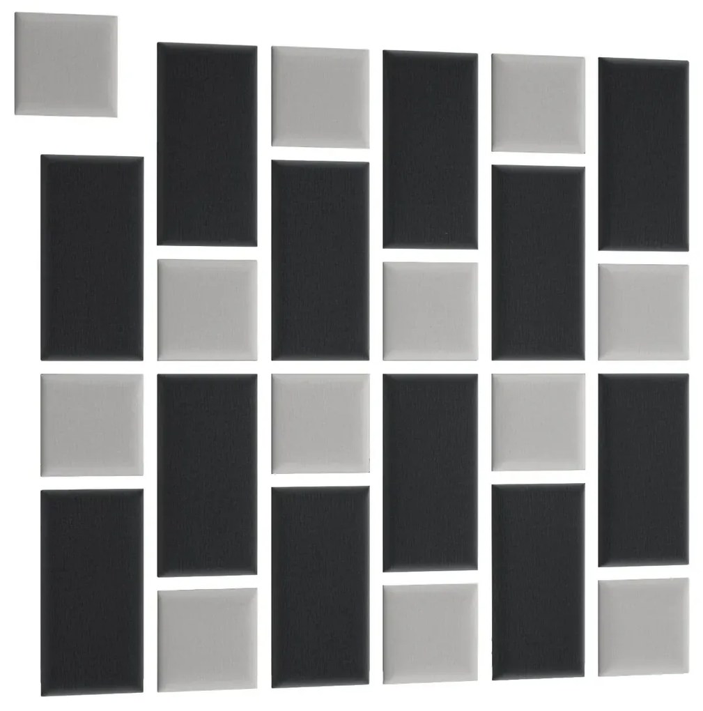Zestaw 24 paneli tapicerowanych QUADRATTA 180x180 jasnoszary/ciemnoszary ELTAP