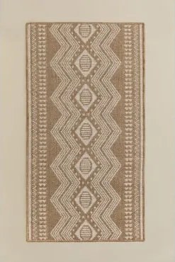 Prostokątny Dywanik Zewnętrzny Z Polipropylenu Ariane Beige Migdałowa & 80 X 150 Cm - Sklum
