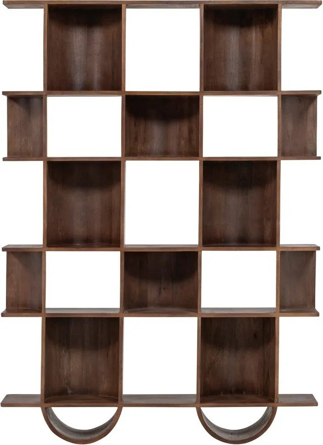 Ciemnobrązowy regał z litego drewna mango 130x180x35 cm Sinne – WOOOD