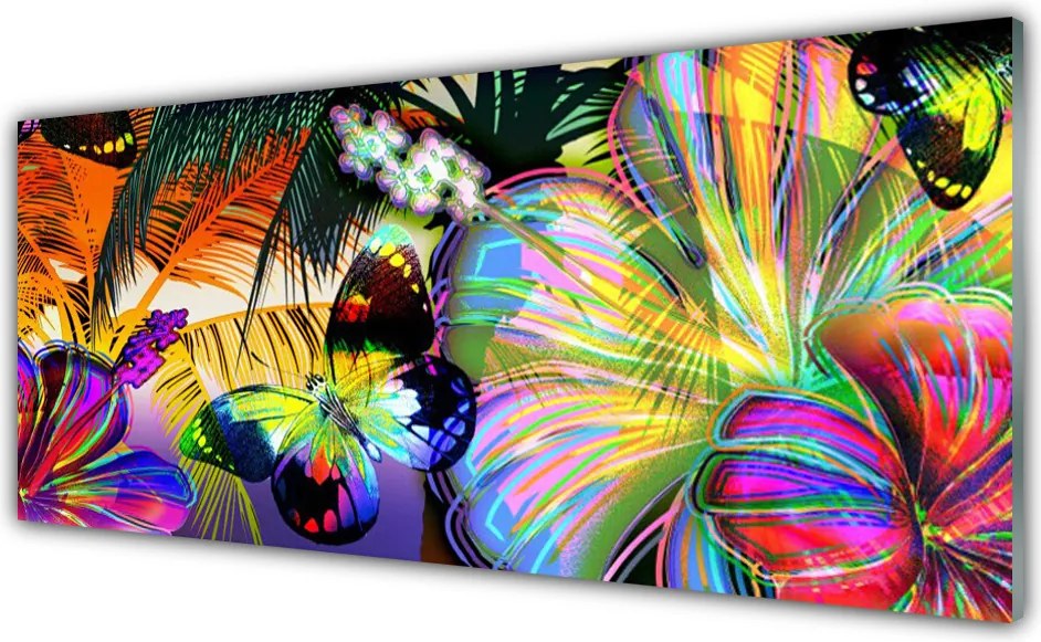 Panel Szklany Eteryczna Wizja Motyli i Piór