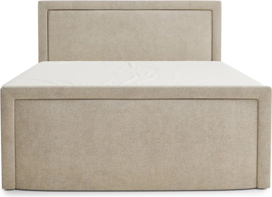 Beżowe łóżko kontynentalne ze schowkiem 160x200 cm Fresco – Maison de Rêve