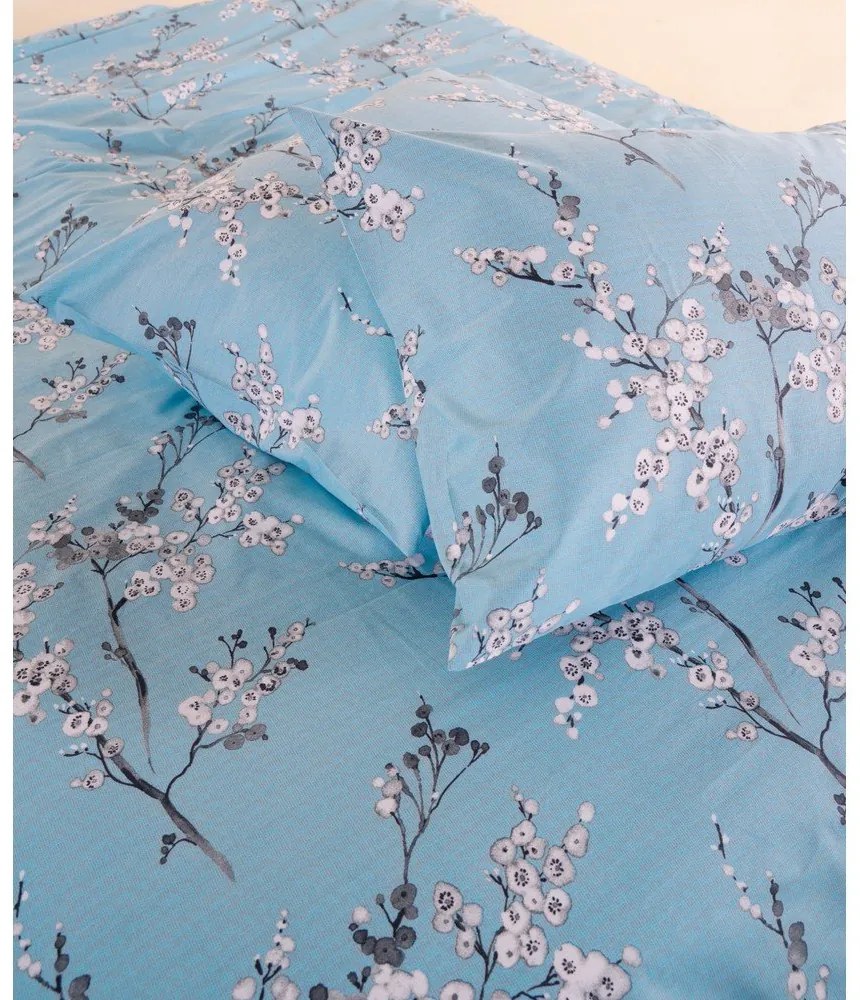 Niebieska pościel dwuosobowa z bawełny renforcé 240x220 cm Blue Floral – Mila Home Luxury