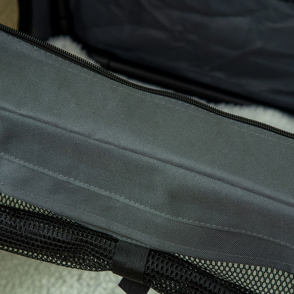 PawHut Skrzynka transportowa dla psa z uchwytami Torba podróżna 60x42x42cm Szara | Aosom PL