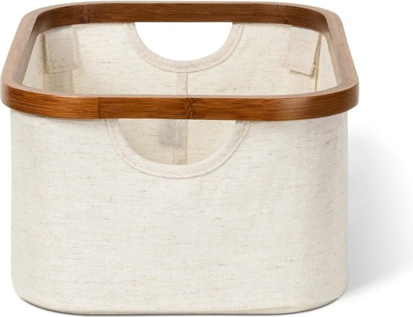 Kremowy tekstylny pojemnik 38x26x16 cm Bamboo/Linen – Bigso