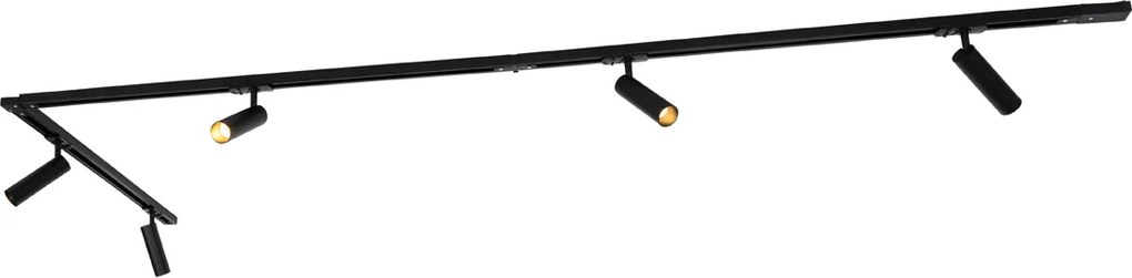 Nowoczesny system oświetlenia szynowego z 5 reflektorami czarny 1-fazowy GU10 35mm - Iconic Jeana Luxe