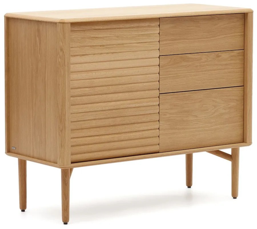 Niska komoda w dekorze dębu 105x86 cm Lenon – Kave Home