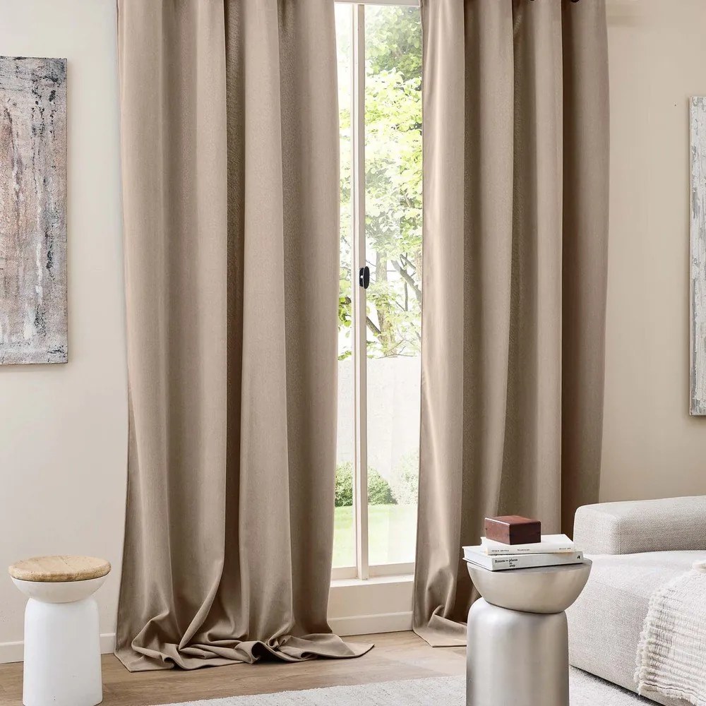 Brązowa zasłona termiczna sztruksowa 140x260 cm Madison – douceur d'intérieur